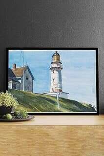 (14685) Light At Two Light - Edward Hopper Saatsal Çerçeveli Tablo 30 x 40