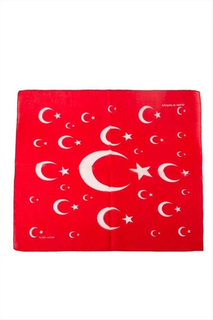 Ay Yıldız Desenli Bandana 50*50