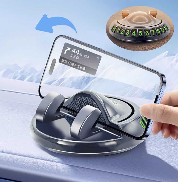 360° Dönebilen Yapışkanlı Numaratörlü Araç Telefon Tutucu (5430)