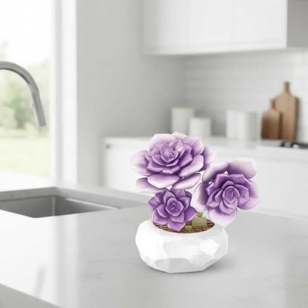 P657061 MOR SUKULENT MODEL 76 PARÇA BLOCK OYUNCAK