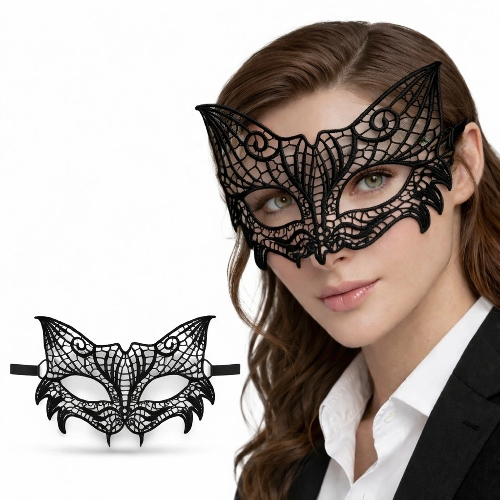 Siyah Dantel Venedik Maskesi Kadın – Zarif Parti  Balo Maskesi 3 No