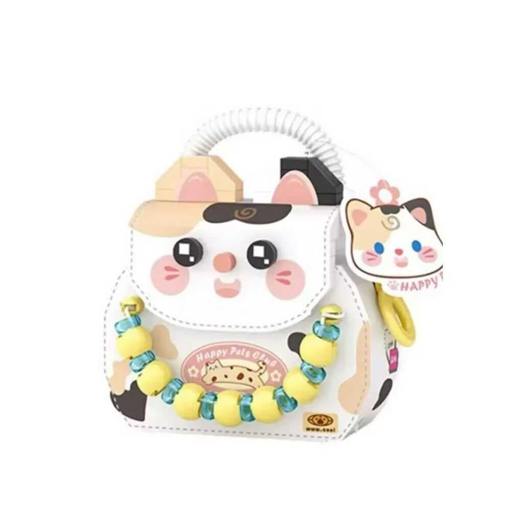 LZ-8843  KEDİ FİGÜRLÜ MEYVE ÇANTASI 360 PARÇA BLOCK OYUNCAK