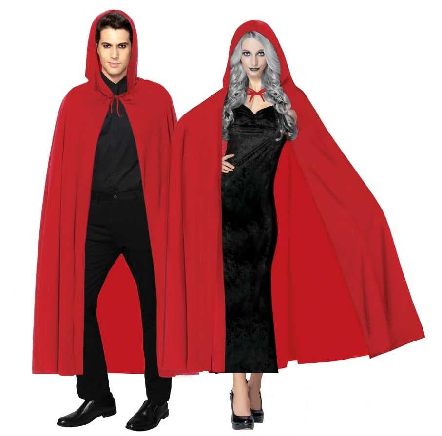 Kırmızı Renk Kapşonlu Pelerin 120 cm (5430)