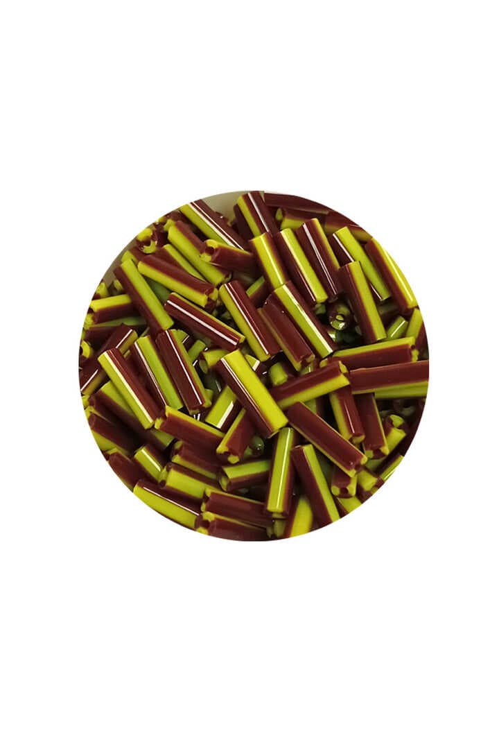 Uzun Boru Kesme Boncuk Çap 2mm Uzunluk 10 mm - 20 Gram - Koyu Kırmızı Sarı - BNC258