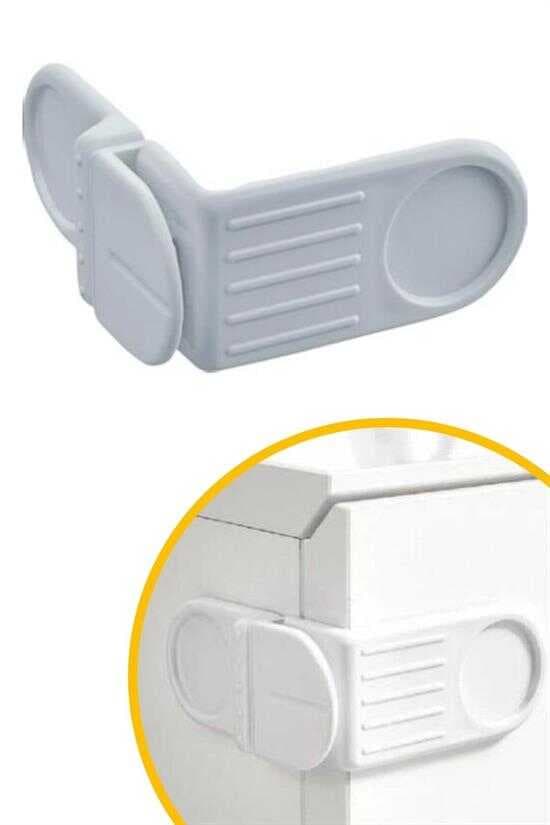 Bebek Çocuk Güvenlik Çekmece ve Dolap İçin Kendiliğinde Yapışkanlı Vidasız Köşe Kapak Kilidi (4767)