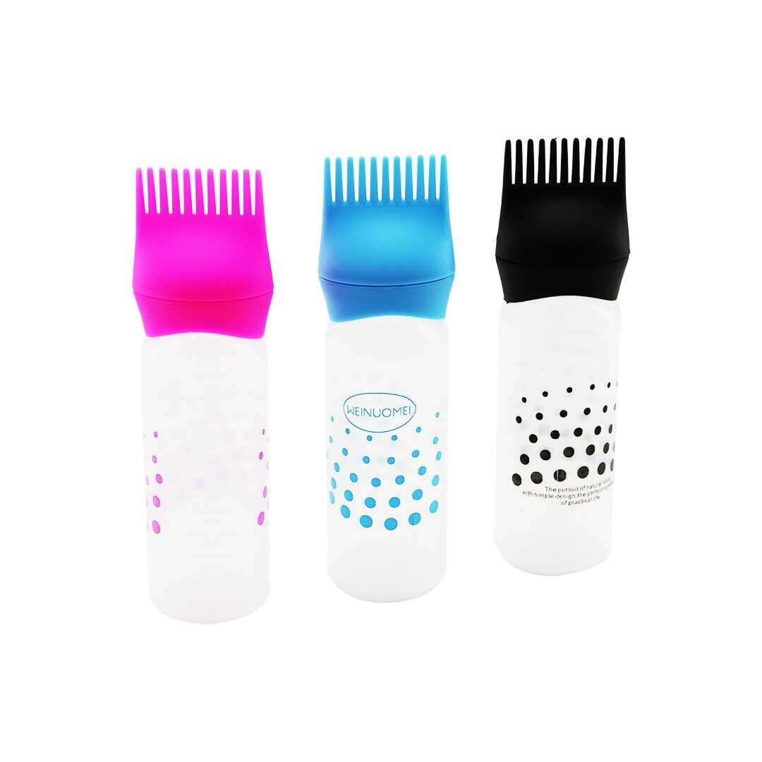 SAÇ BOYAMA TARAK RENKLİ 6OZ ÖLÇEKLİ - ŞEFFAF PLASTİK ŞiŞELİ (5430)