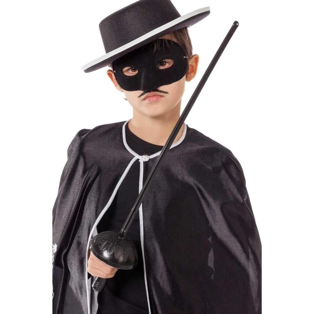 Zorro Kostüm Plastik Aksesuar Seti – Maske ve Kılıç (67 cm)