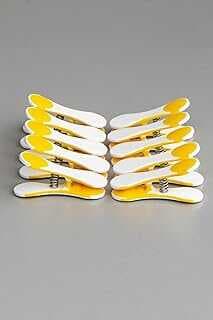 ATA HOME Yeni Nesil Silikon Çamaşır Mandalı, İz Bırakmayan Süper Güçlü Paslanmaz Kırılmaz Mandal seti 10'lu, Sarı