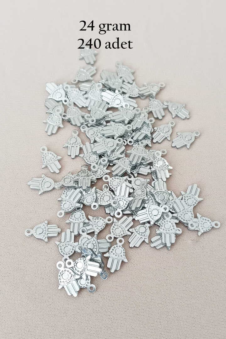 Oya Abiye Bileklik Kolye Pleksi Metalik Plastik Pul Gümüş Renk 24 gram 240 adet - BNC586