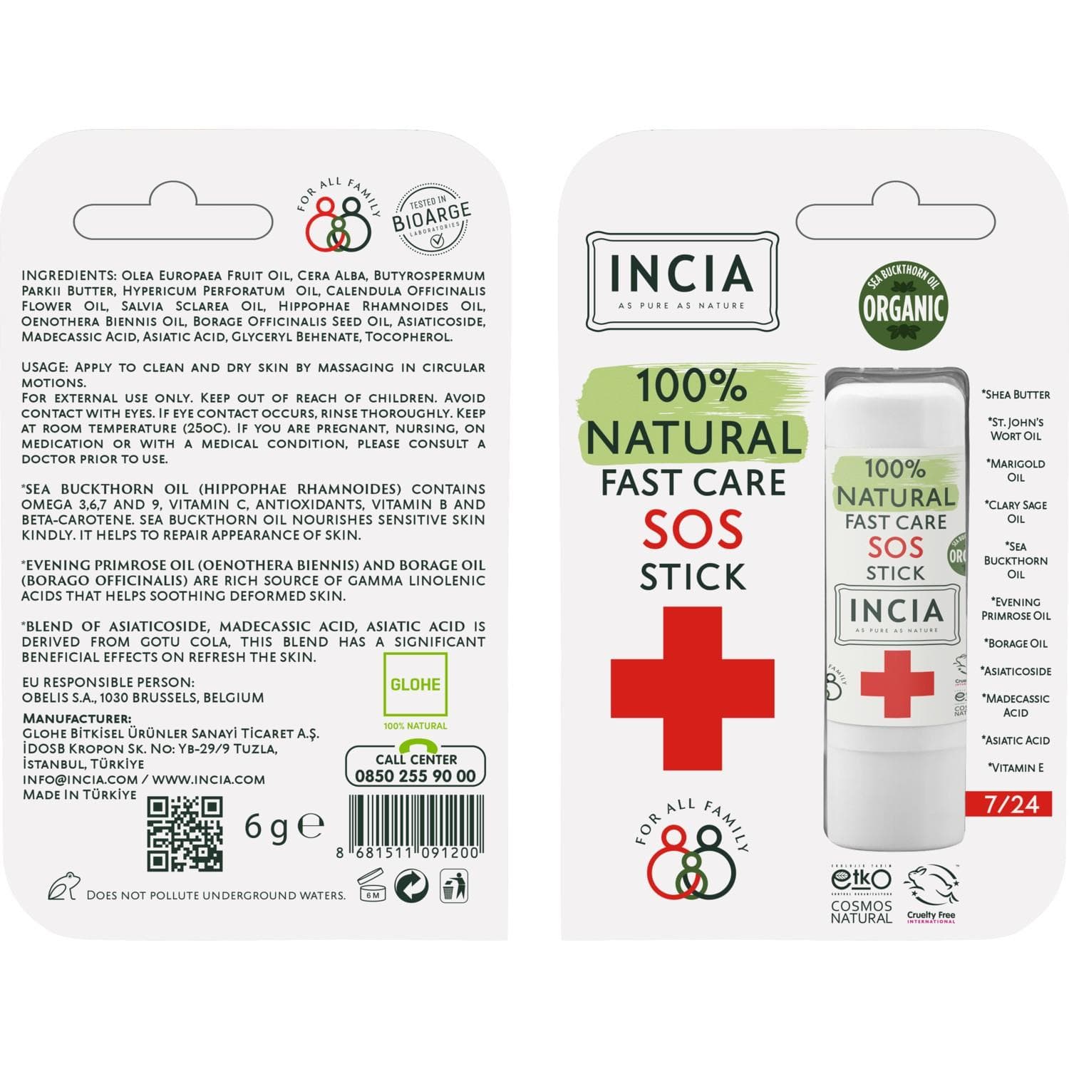 Incıa SOS Stick %100 Doğal Stick 6g