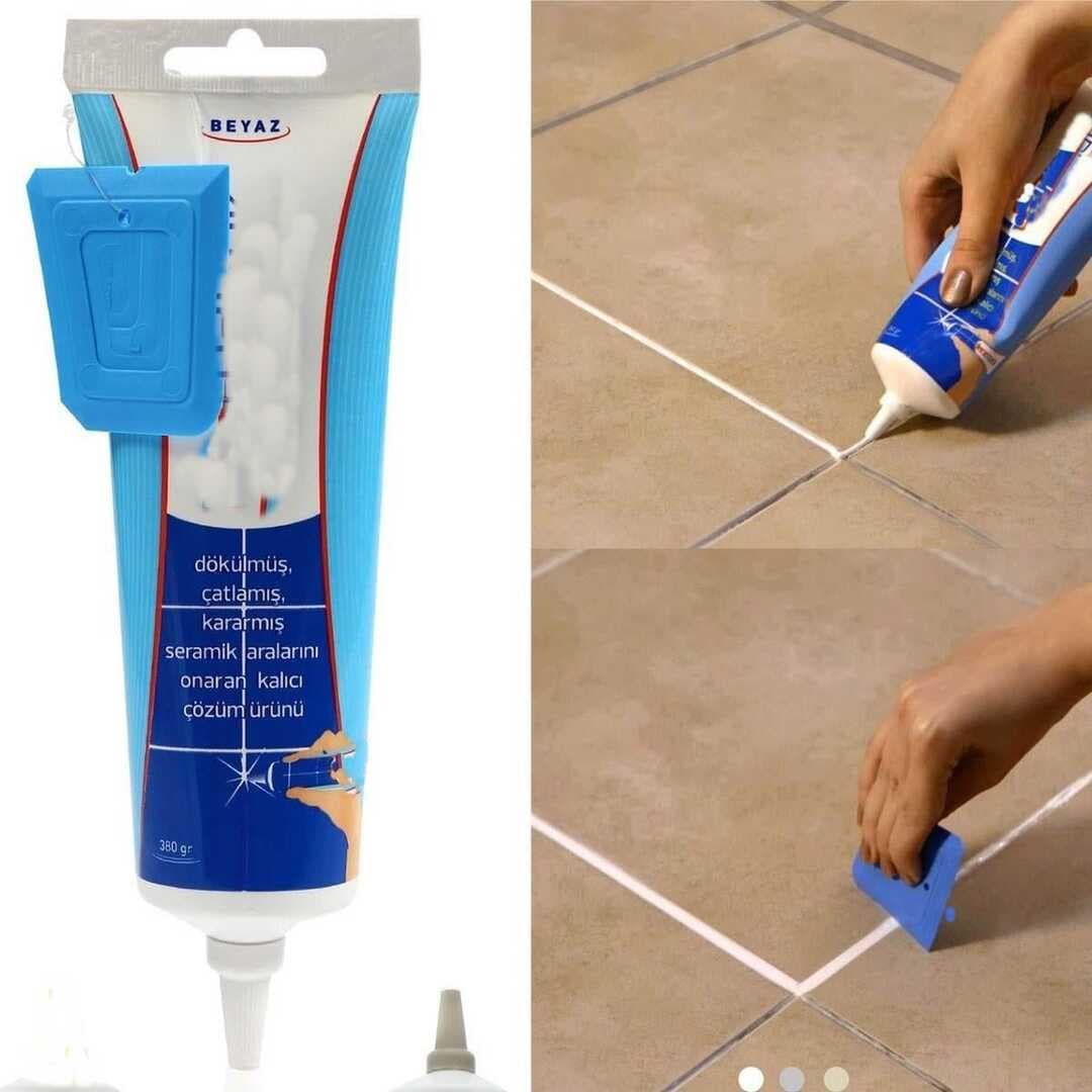 Beyaz Derz Dolgusu - Lavabo Küvet Fayans Derzi kalemi 380gr Spatula Hediyeli (477477)