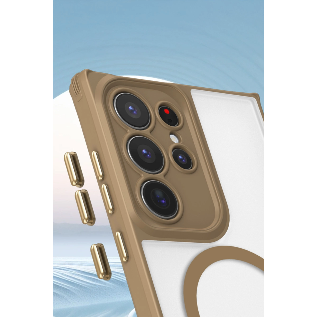 Samsung Galaxy S23 Ultra Kılıf Enka Magsafe Silikon Kılıf - Şeffaf