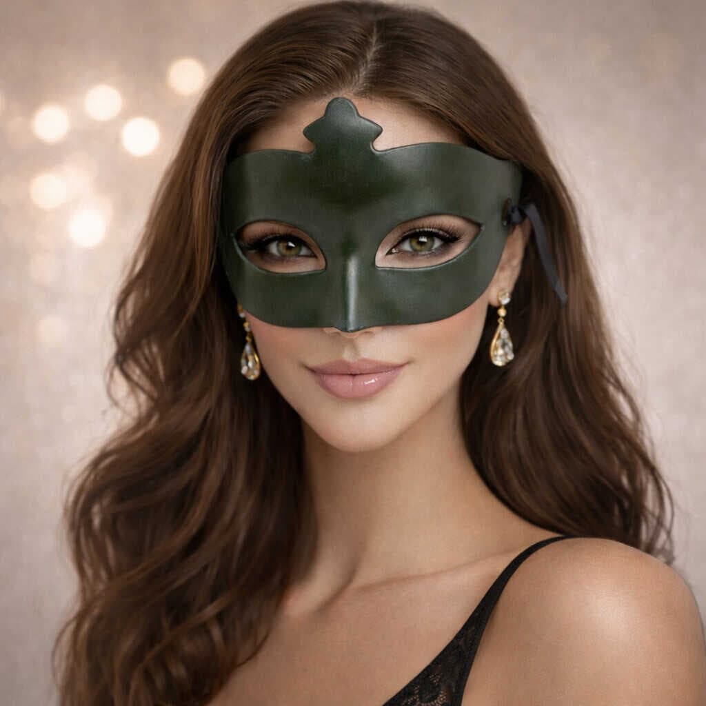 Haki Yeşil Gizemli Masquerade Maskesi (5430)