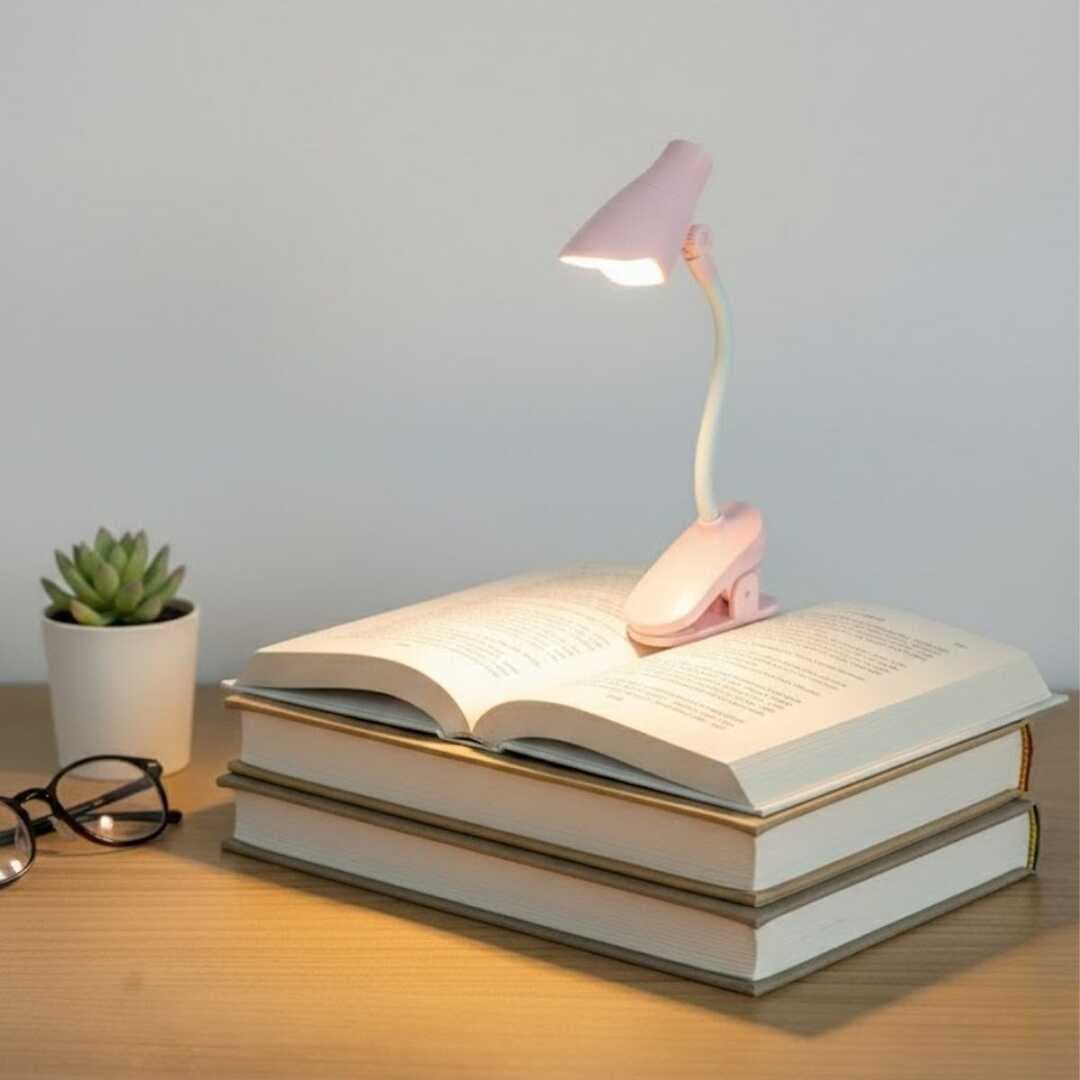 Lamba Model Mandallı LED Kitap Okuma Lambası – Kıvrılabilir Esnek Gövdeli, Taşınabilir Gece Lambası &amp;amp; Masaüstü Okuma Işığı (5430)