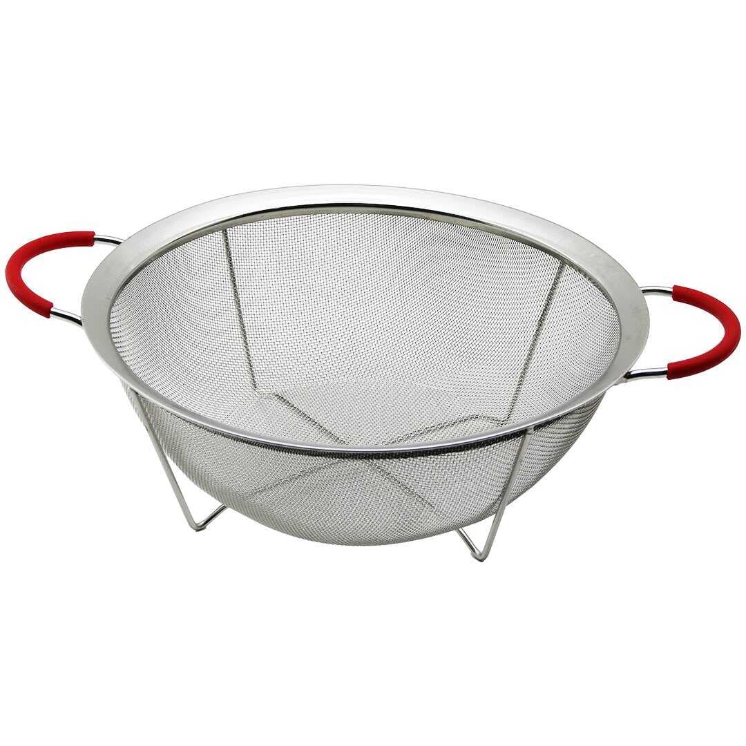 28CM TEL SEPET METAL SÜZGEÇ SİLİKON KILIFLI KULP METAL ÇERÇEVE - AYAK (4767)