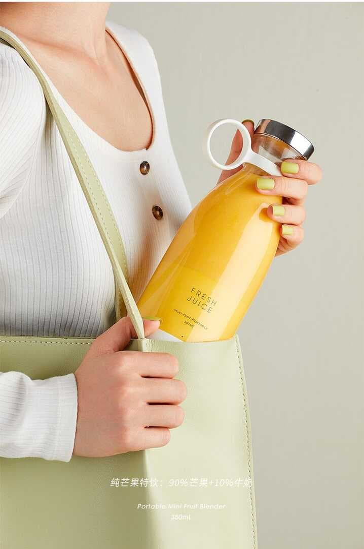 Taşınabilir Blender Taşınabilir Mini Hızlı Blender 350ml Meyve Sıkacağı Kupası Kablosuz Şarjlı Smoothie Milkshake Suyu Bebek Maması için 4 Bıçaklı (4767)