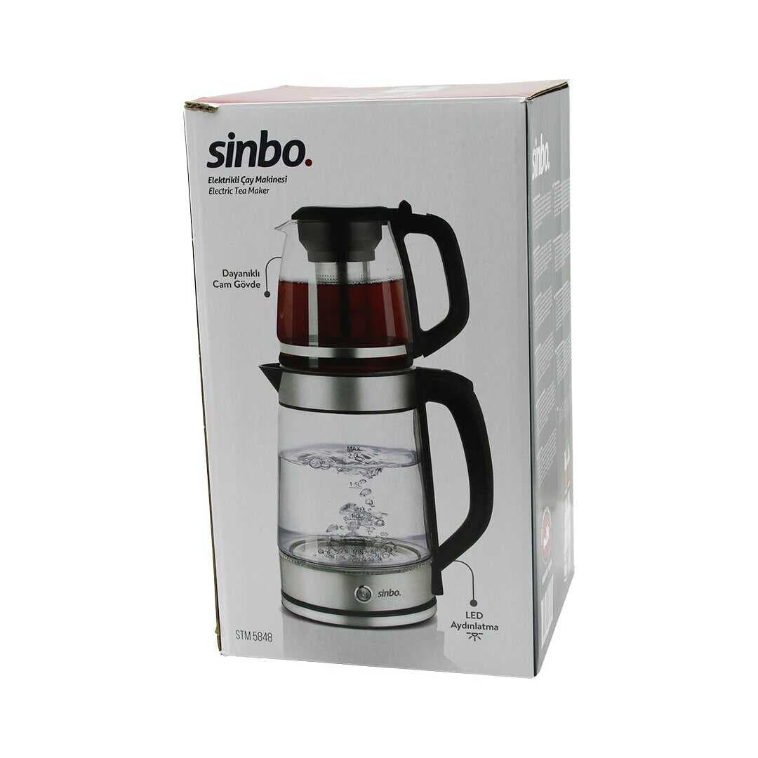 CAM ELEKTRİKLİ ÇAY SETİ ÇAYCI 2LT+1.2LT 1500W MAVİ LEDLİ 360 DERECE ÇELİK SÜZGEÇ KROM KAPLAMA (5430)