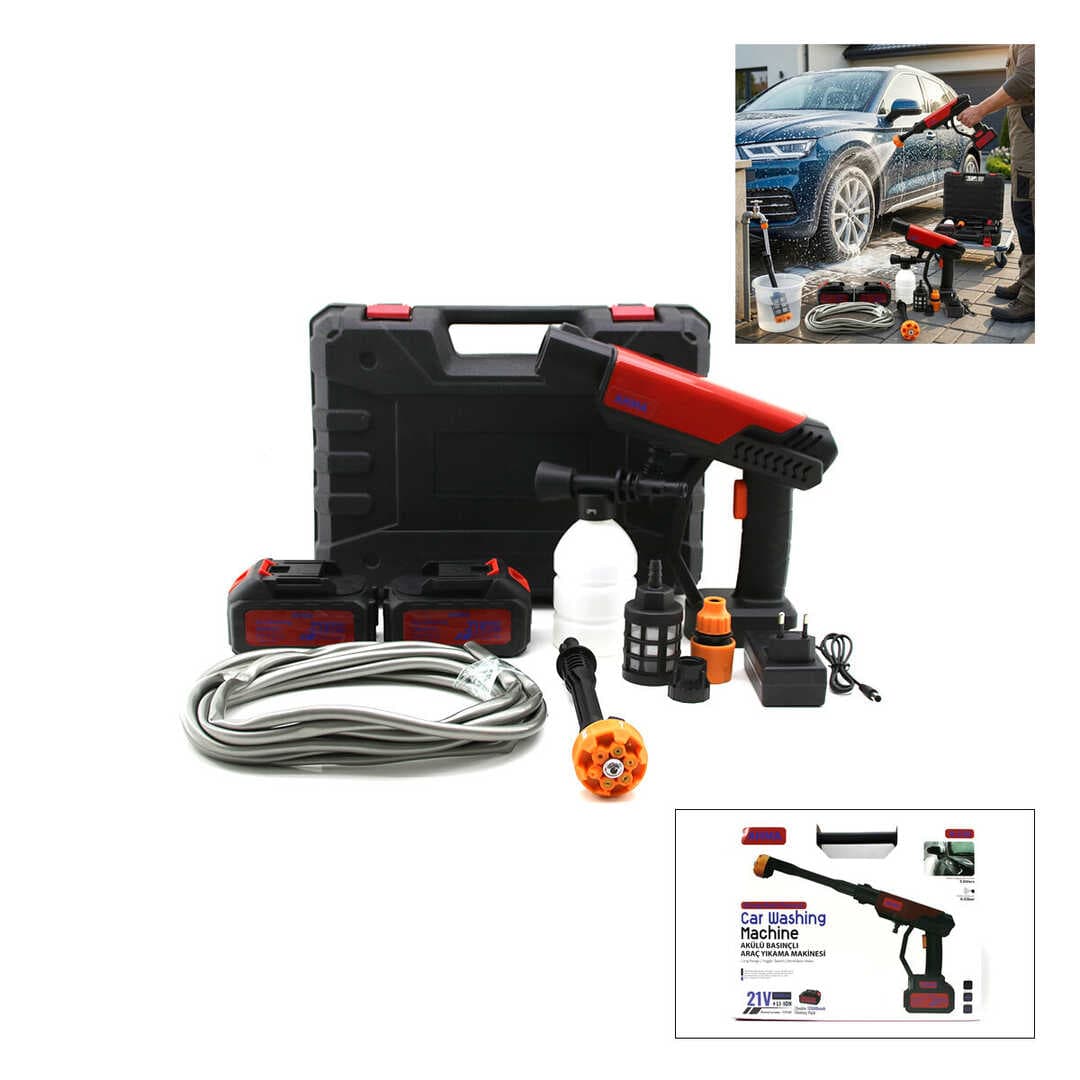 OTO - ARAÇ YIKAMA MAKİNESİ ŞARJLI - YEDEK BATARYALI 135W - 19000 RPM 12000 mAh - 21V 0.62bar A-130 (5430)
