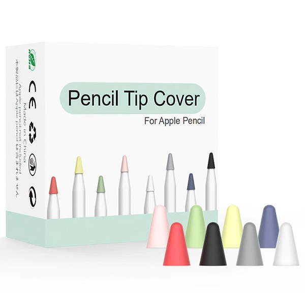 Ally Apple Pencil İçin 8 Karışık Renk Sessiz Silikon Uç-(5775)