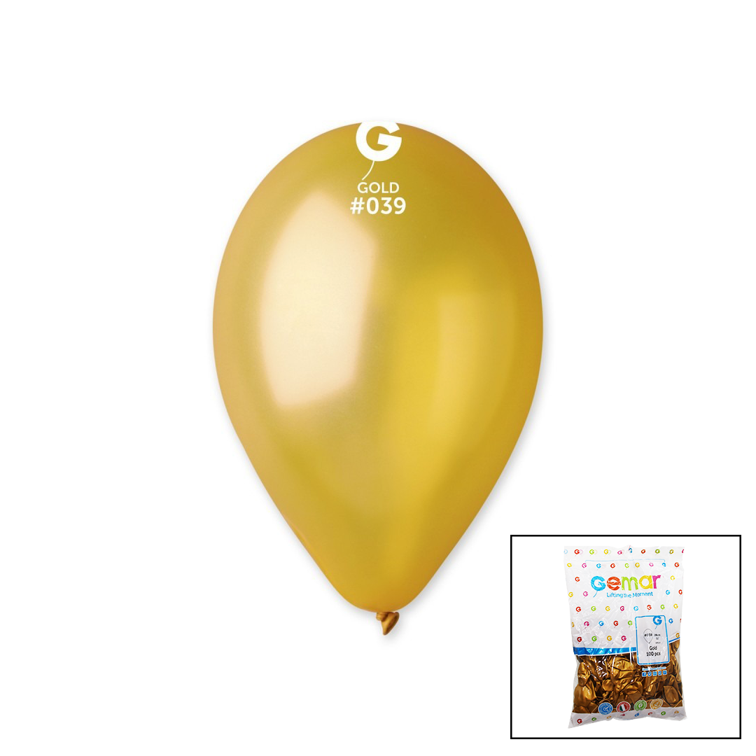GM-110-39 METALİK - ALTIN BALON 11'' - 28CM - 100 PARÇA (4767)