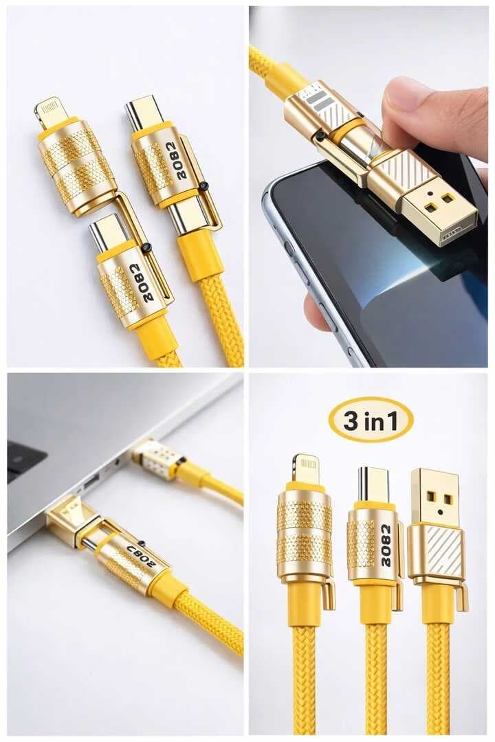4in1 Hızlı Şarj Ve Data Kablosu Type-c / Lightning / Micro Usb PL-8631 (5430)