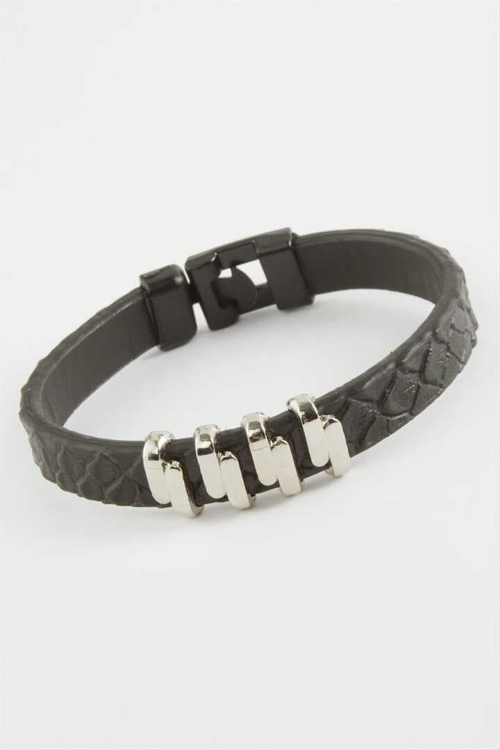 Zikzak Kaliteli Suni Deri Bileklik