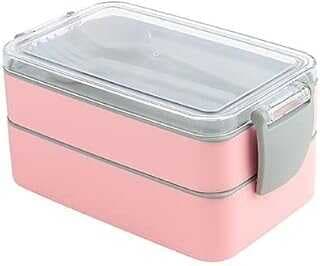 Titiz Plastik orjinal Fely Beslenme Kabı,Yetişkinler/Çocuklar için, Bölmeli, Yemek Kutusu, Paket Bölücü, Çatal Kaşık Takımı İçinde 4 Renk (Pembe)