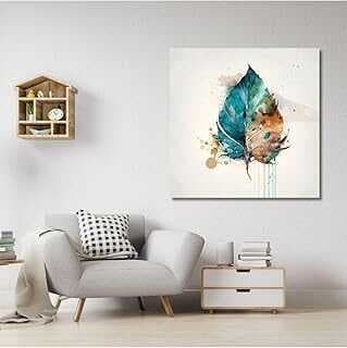 GAAGART Tekli Kare Kavas Tablo Yüksek Kalite Soyut Yaprak Görseli 40 x 40 gartM8102