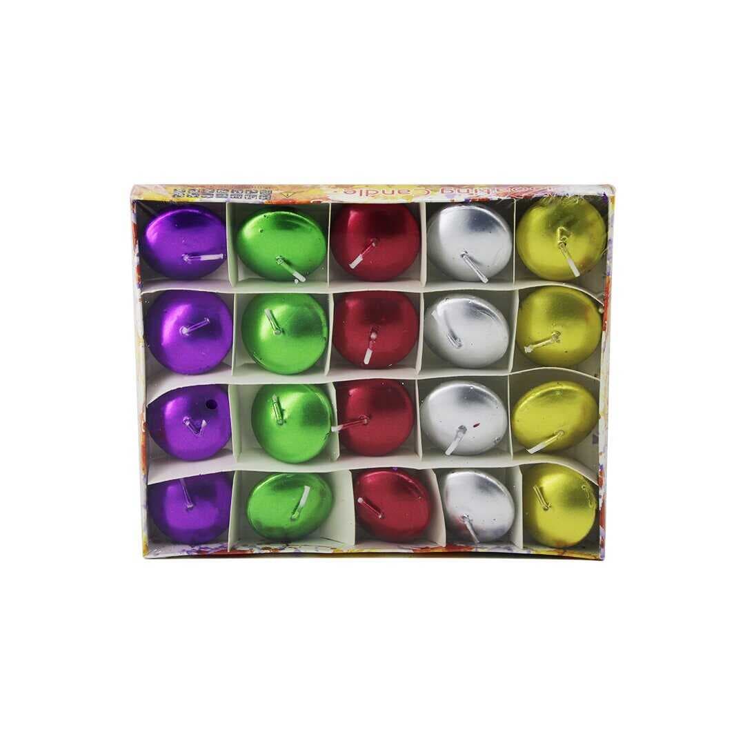 20PCS SUDA YÜZEN MUM BEYAZ - RENKLİ (5430)