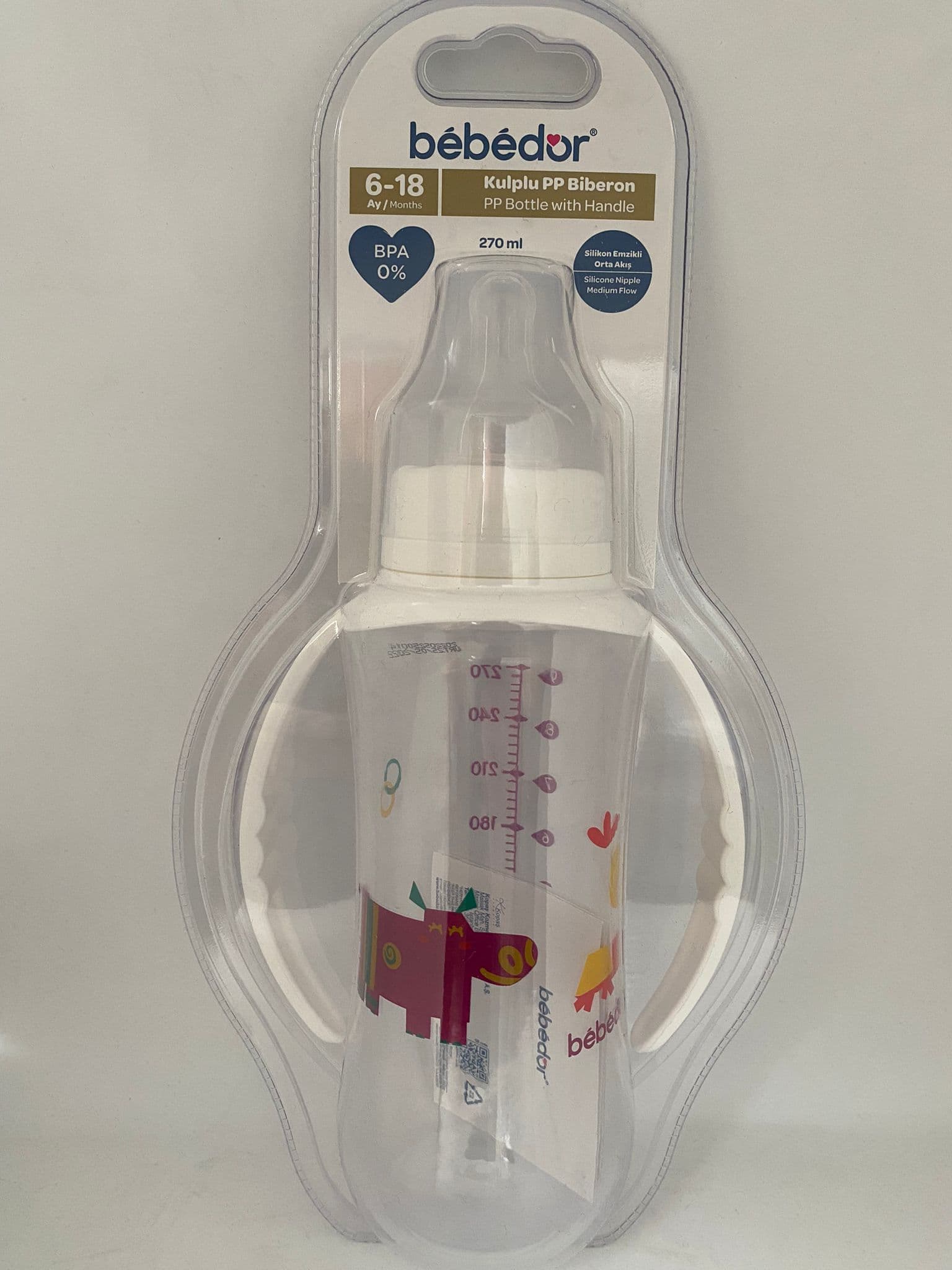 Bebedor Kulplu PP Biberon 6-18 Ay 270 ml
