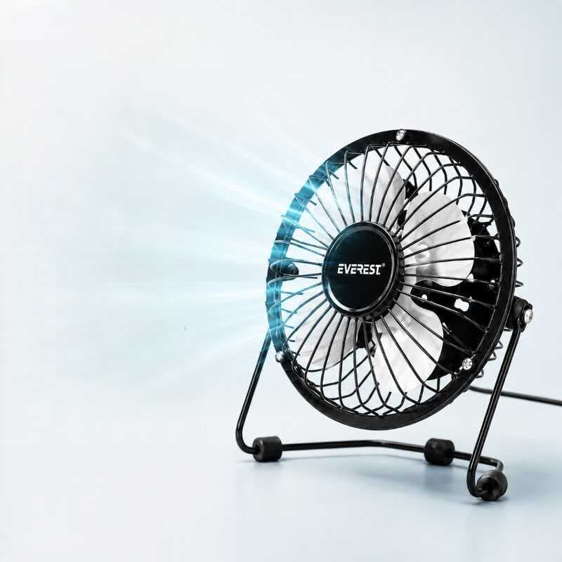 Masaüstü Mini USB Fan - Metal Gövdeli - Ultra Sessiz