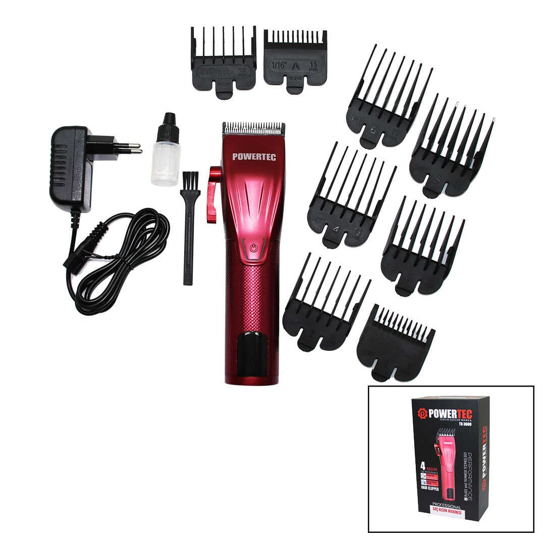 POWERTEC TR-3600 SAÇ SAKAL KESME TRAŞ MAKİNESİ 4 KADEME (4767)