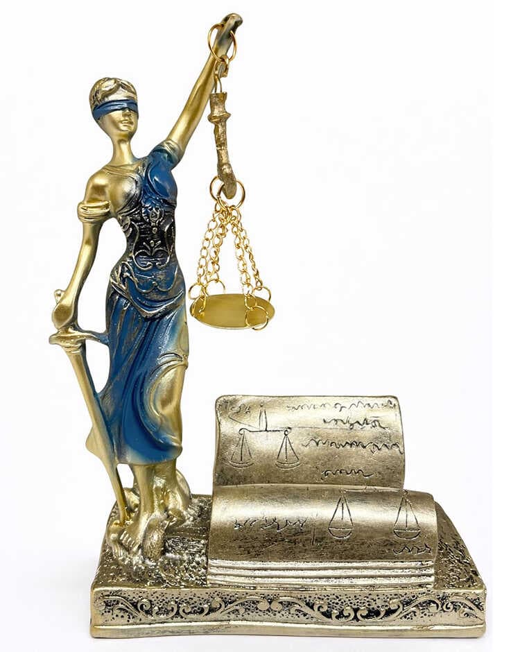 Polyester Kartvizitli Adalet Figürü