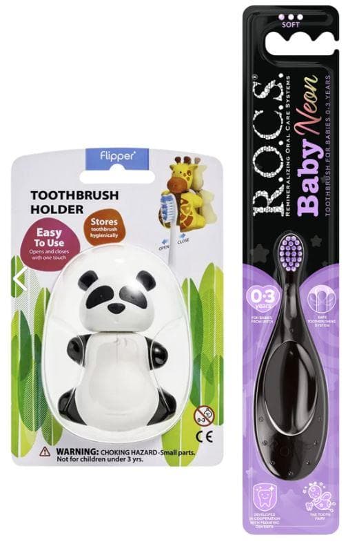 Rocs neon mor + Flipper panda