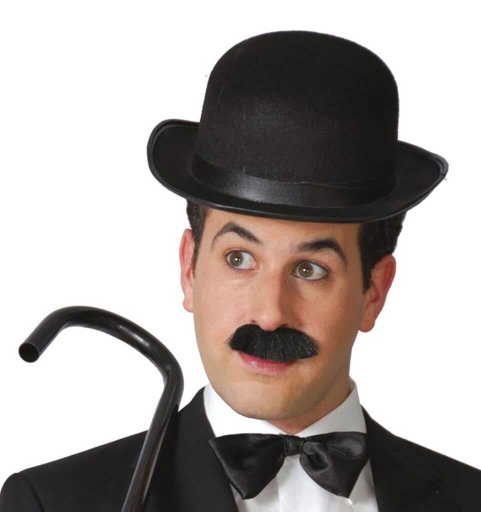Nessiworld Charlie Chaplin Stil Yetişkin Şapkası – Siyah Melon Parti Şapkası