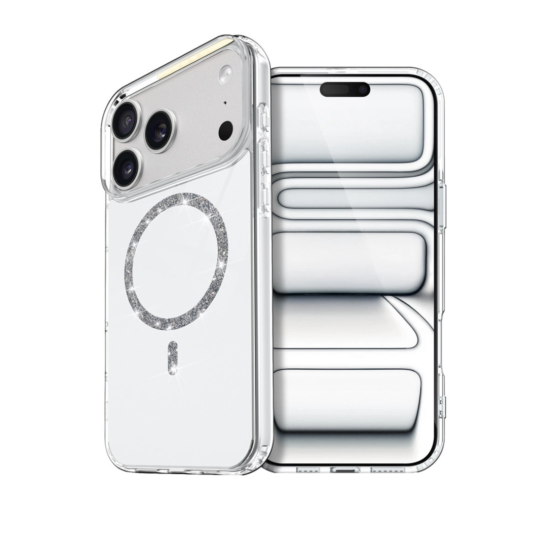 Apple İphone 17 Pro Max Live Diamond Magsafe Kapak - Şeffaf
