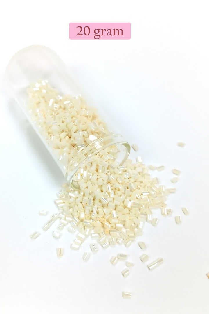 Kesme Cam Boncuk 2mm - 20 Gram - Krem -BNC336