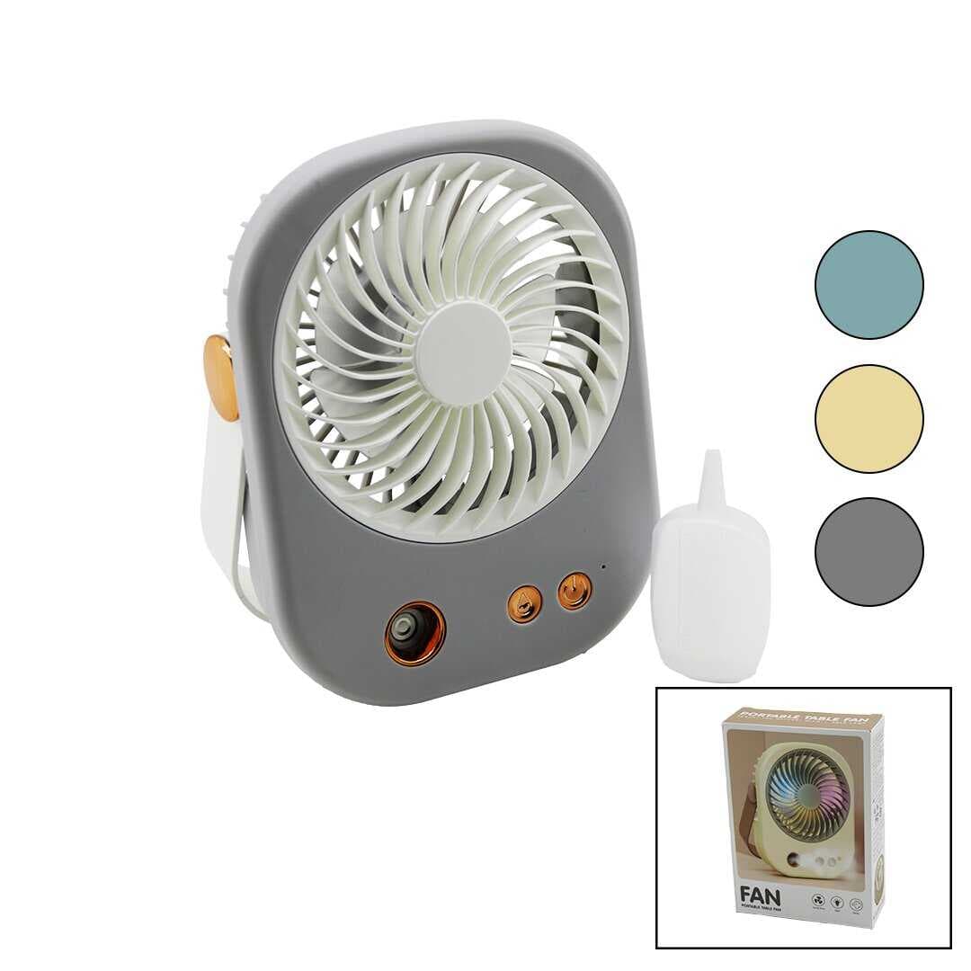 SU SPREYLİ USB MİNİ FAN 15.5X12CM MASA ÜSTÜ USB ŞARJLI 2İN1 KULP=TAŞIMA - DURUŞ 3 KADEME HIZ BJJ-566 (5430)
