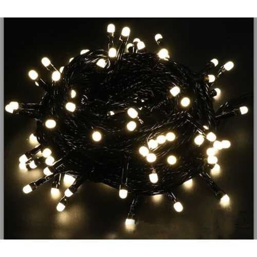 5m Boncuk Lamba Gün Işığı 8 Fonksiyon 100 Led Fişli Siyah Kablo
