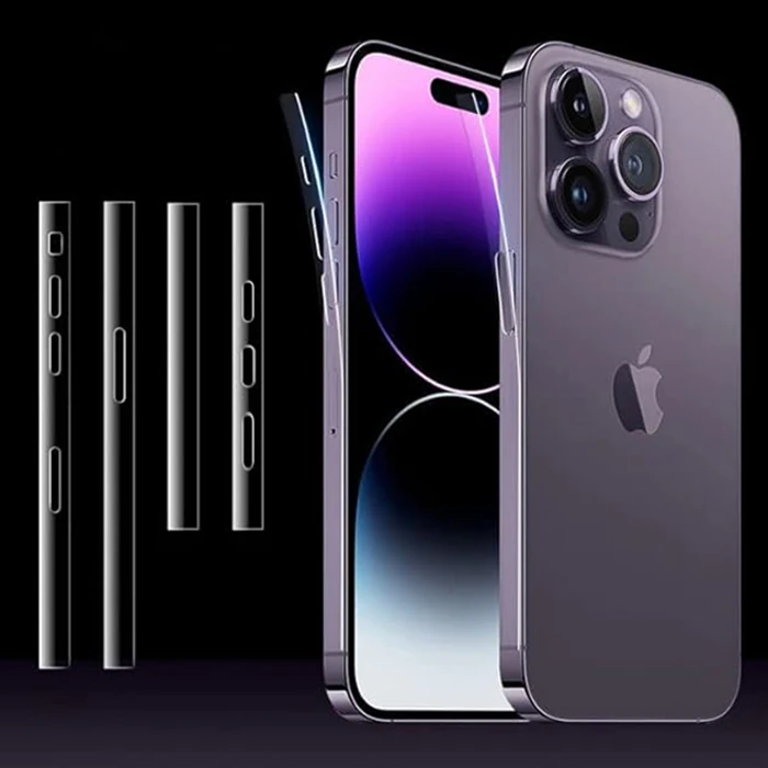 ALLY iPhone 15 Pro Max Hidrojel Hayalet Yan Alt Üst Kaplama Koruyucu Film-(5775)