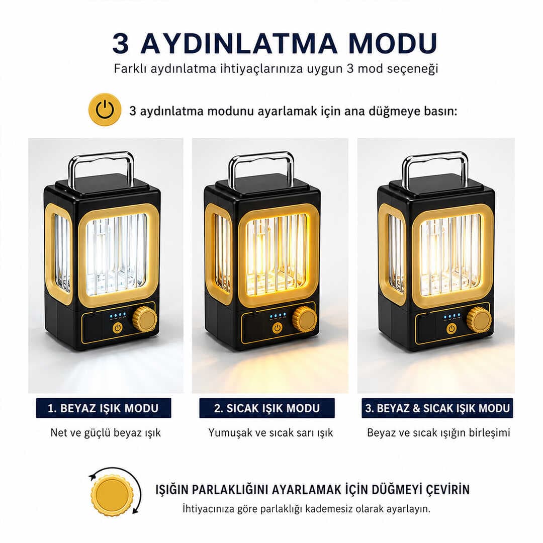 SOLAR - GÜNEŞ ENERJİLİ USB ŞARJLI NOSTALJİ SOLAR LAMBA 1500mAh HS-234 (5430)
