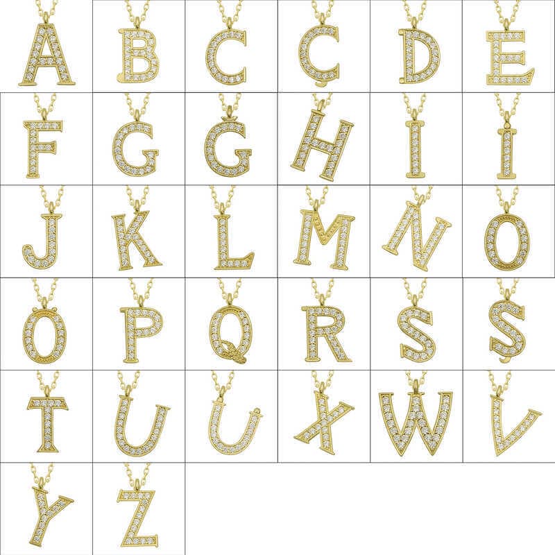 925 Ayar Gümüş Gold İ Harfi Kadın Gümüş Kolye (T6616) (477477)