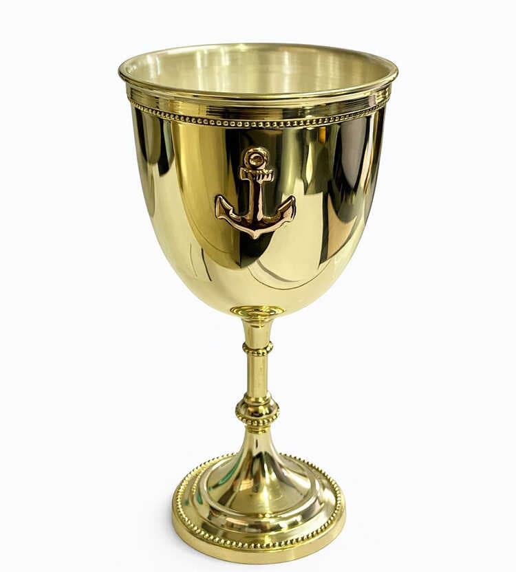 Çapa Desenli Pirinç Kadeh Bardak