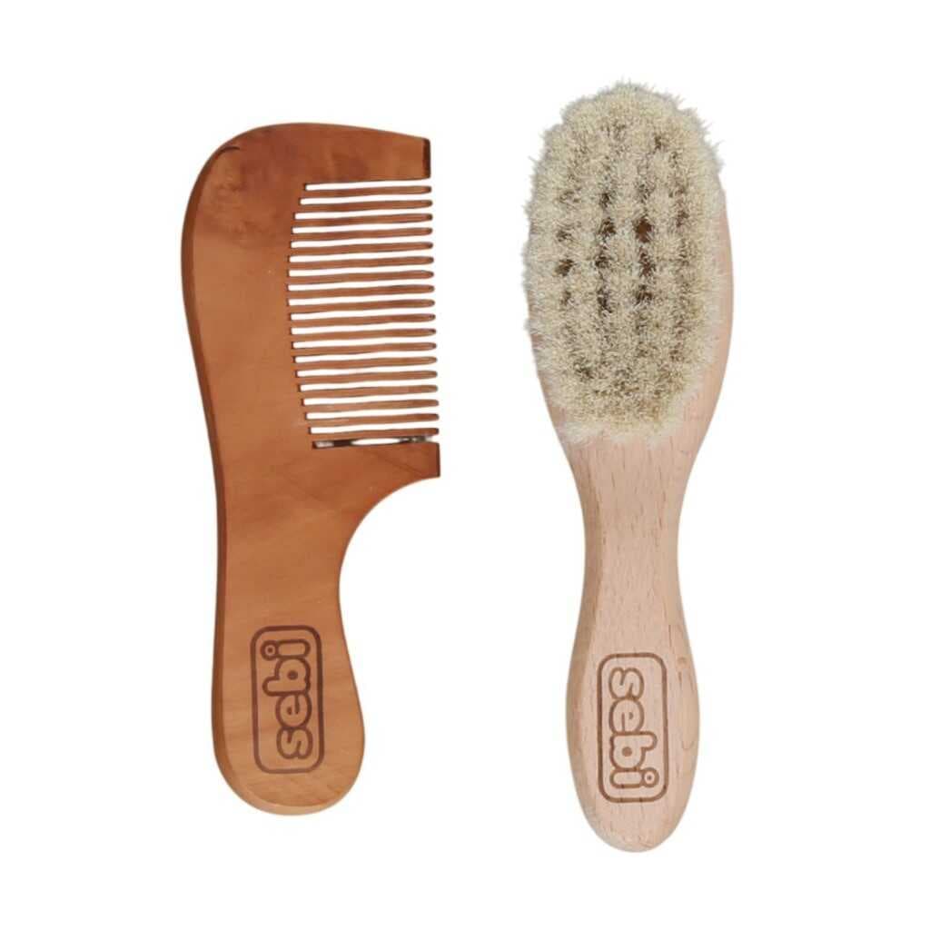 Bebe Doğal Keçi Kılı Fırça ve Tarak Seti