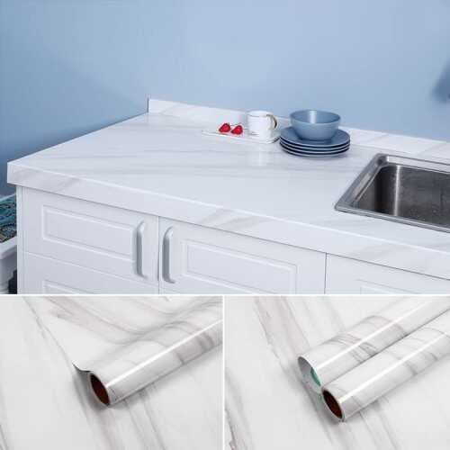 Açık Mermer Desenli Yapışkanlı Folyo Kaplama Kağıdı