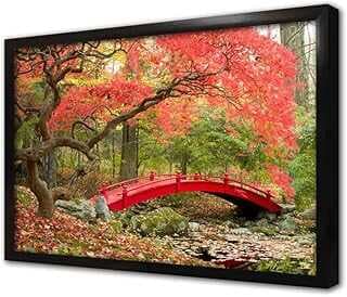 Ormada Kırmızı Köprü Çerçeveli Cam Tablo 50x70 cm CA20882