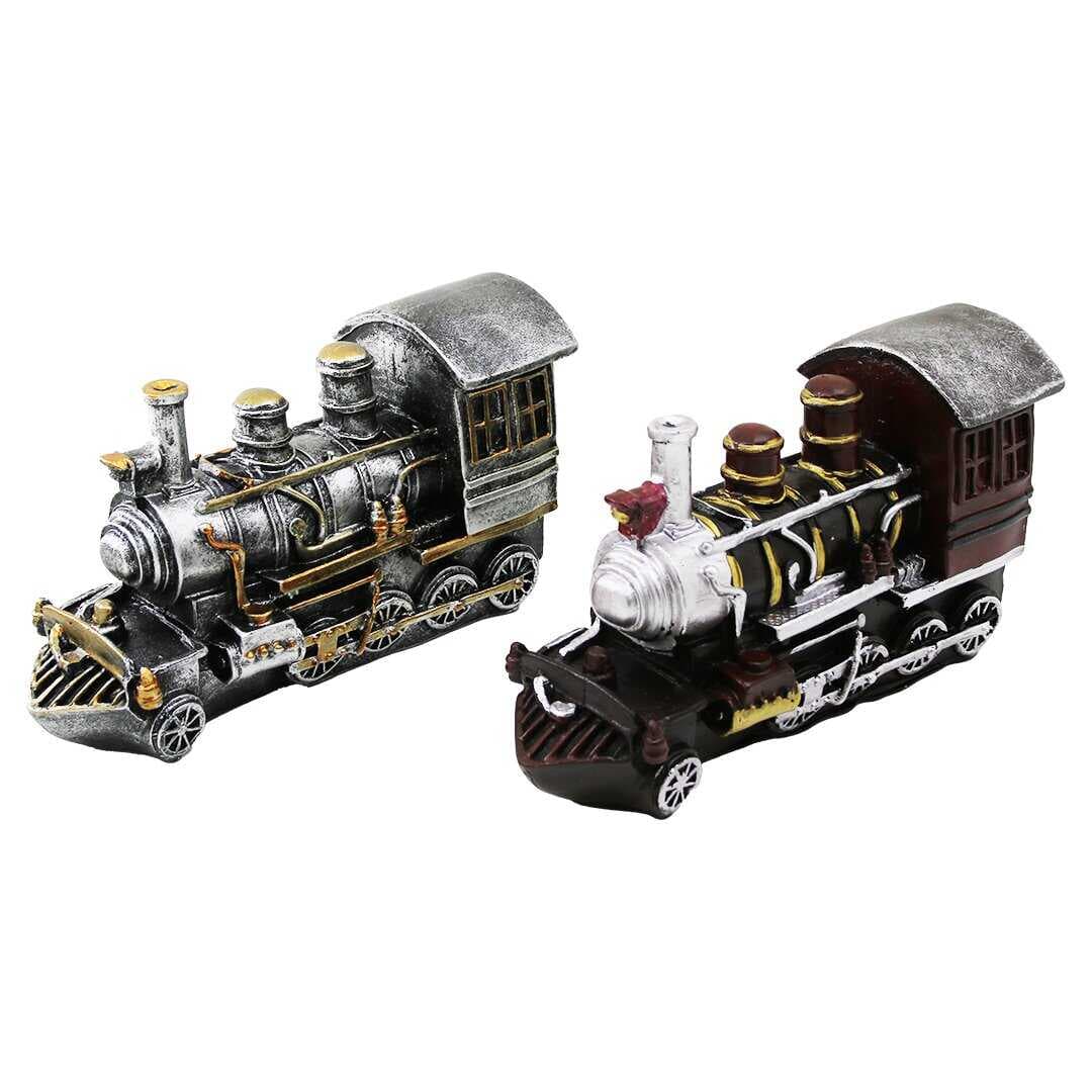 Nostaljik Lokomotiv Tren Tasarımlı Biblo Kumbara - Vintage Görünümlü - Dekoratif