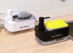 Çift Hazneli Sıvı Sabunluk, Süngerlik ve Otomatik Deterjanlık