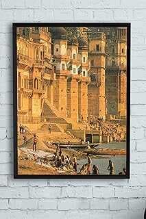 (13807) Varaasi Kutsal Meka Çerçeveli Tablo (40x50cm)