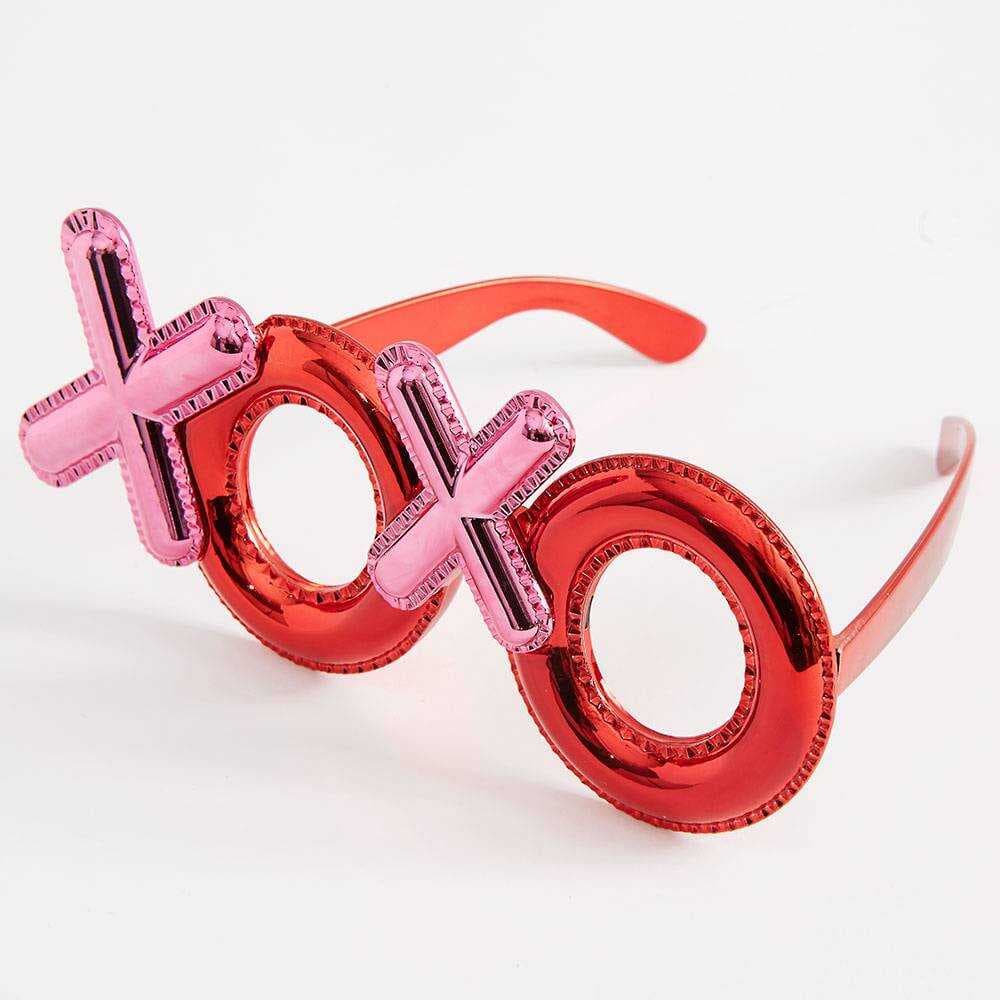 Kırmızı Renk Xoxo Yazılı Parti Gözlüğü 17x7 cm (5430)